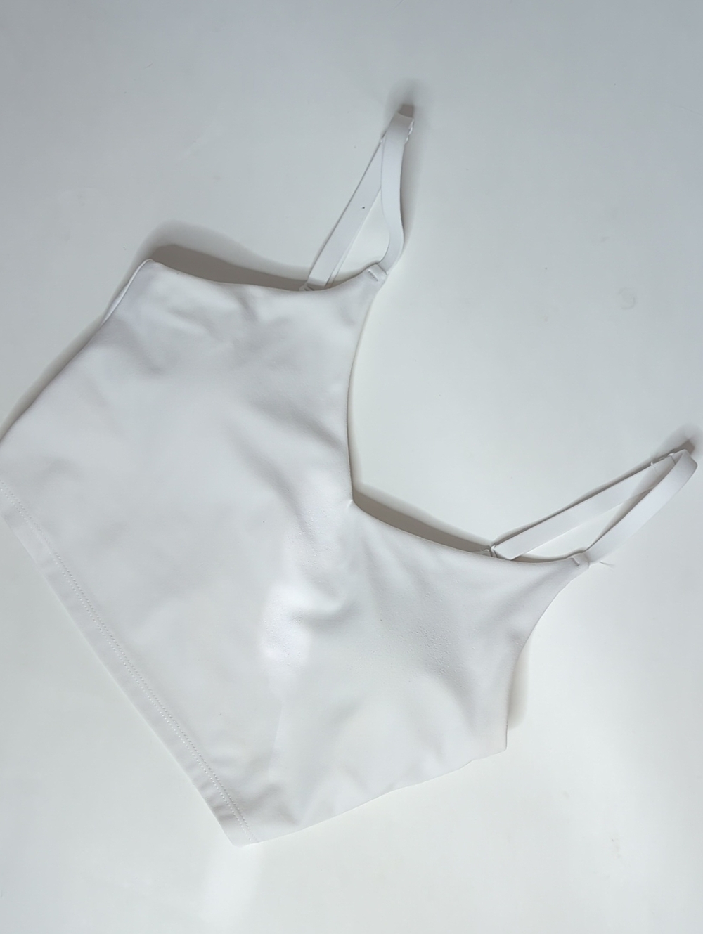 Athleta V-Neck Crop Tank White Bra Top Adjustable Straps in Size XS